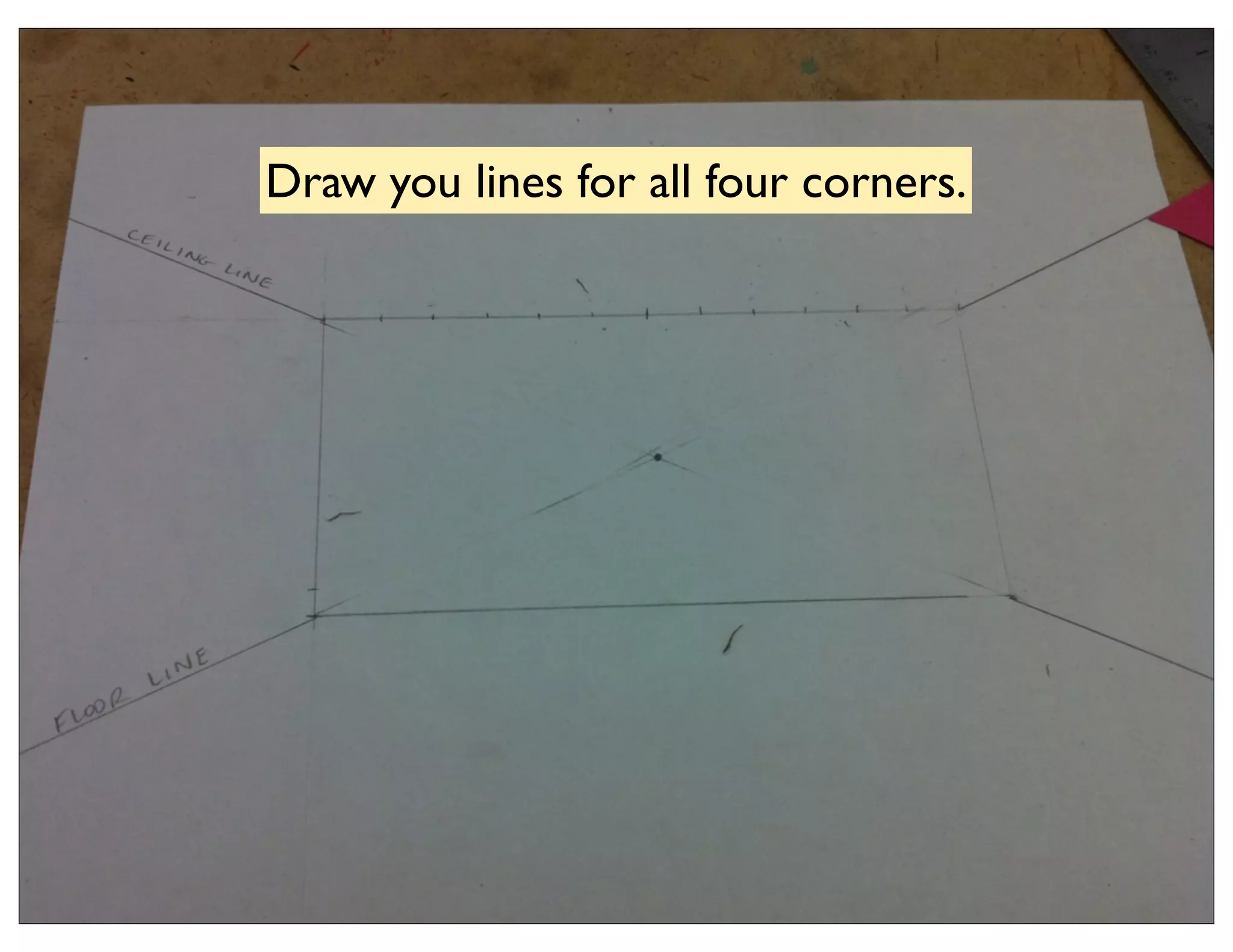 Draw you lines for all four corners.
 