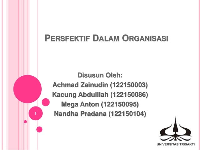 Persfektif Dalam Organisasi Persfektif Dalam Organisasi
