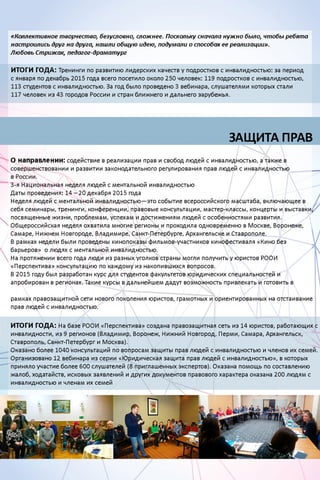 РООИ «Перспектива». Годовой отчёт 2015