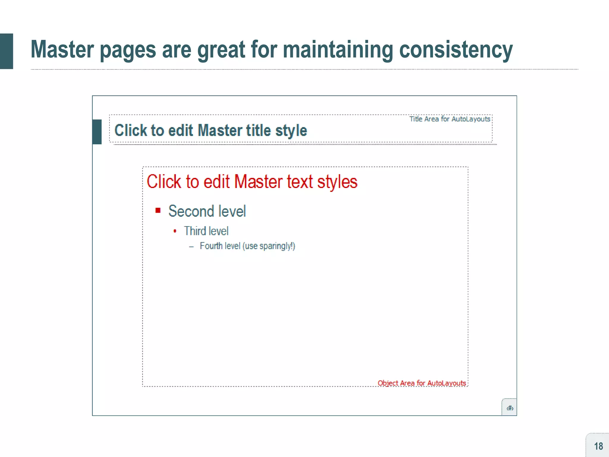 Master pages are great for maintaining consistency 
