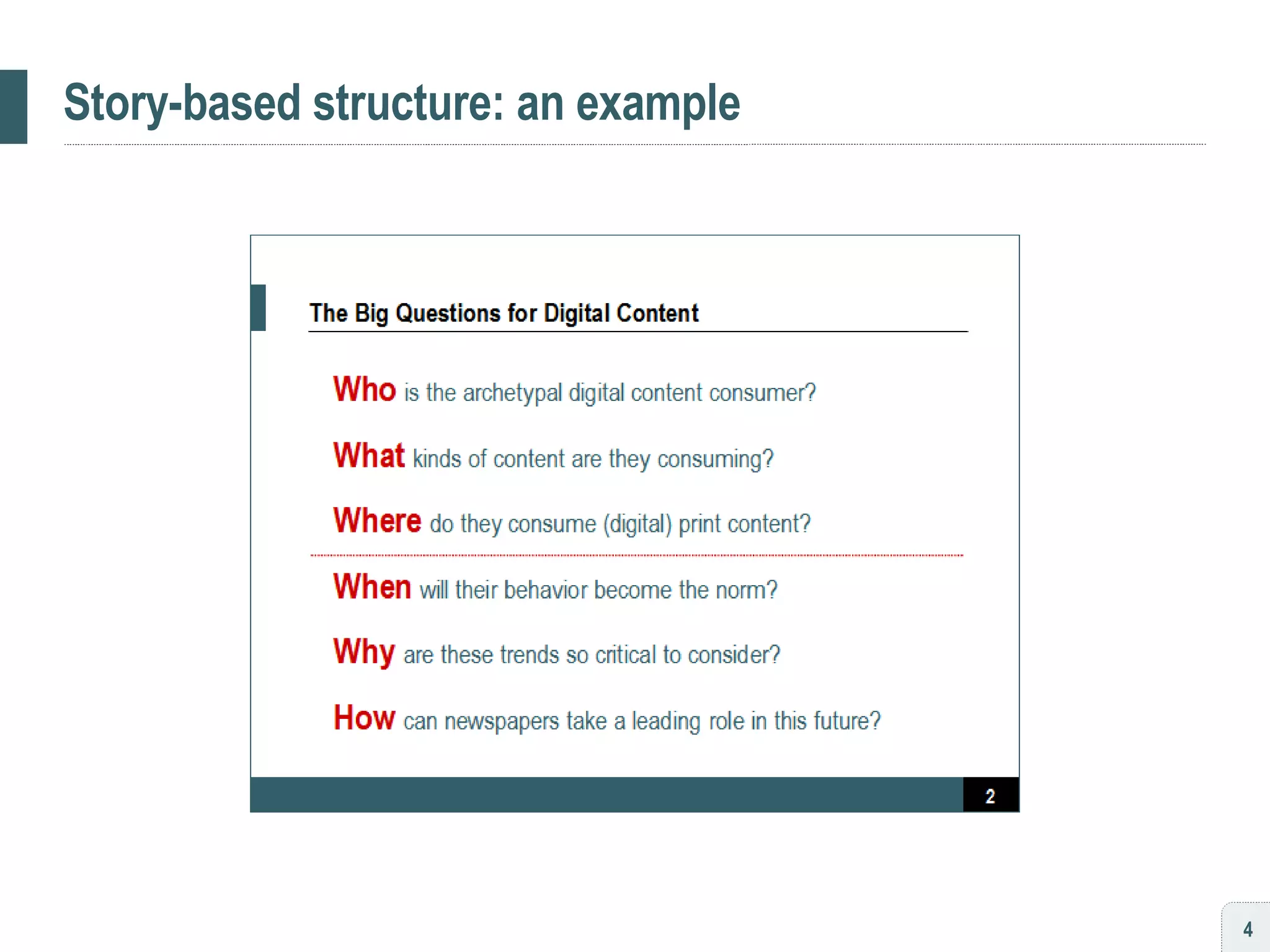 Story-based structure: an example 