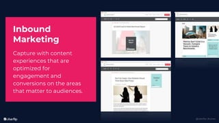 @uberflip | #conex
Inbound
Marketing
Capture with content
experiences that are
optimized for
engagement and
conversions on the areas
that matter to audiences.
 