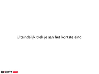 Uiteindelijk trek je aan het kortste eind.
 