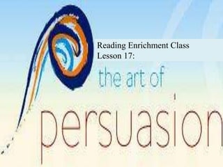 Reading Enrichment Class
Lesson 17:
 