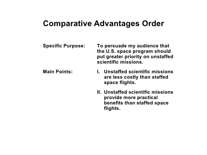 comparative advantage persuasive speech definition
