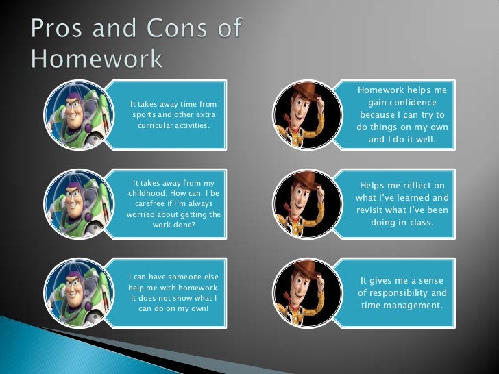 pros and cons of homework for students