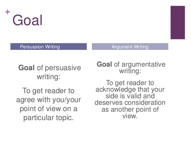 Difference between persuasive argumentation essay