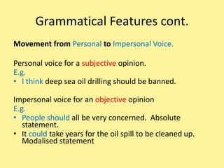 It will make decision making about deep sea drilling everyone’s responsibility in the future- Temporal auxiliary verb.Degrees of ModalityYvonne Madden - Sunraysia Network
