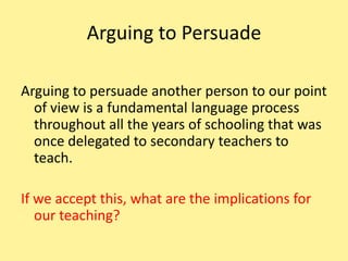 DefinitionsDiscussion: writing where both sides of a topic or issue are presented. An author position may or may not be stated.