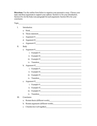 Persuasive Outline | DOC