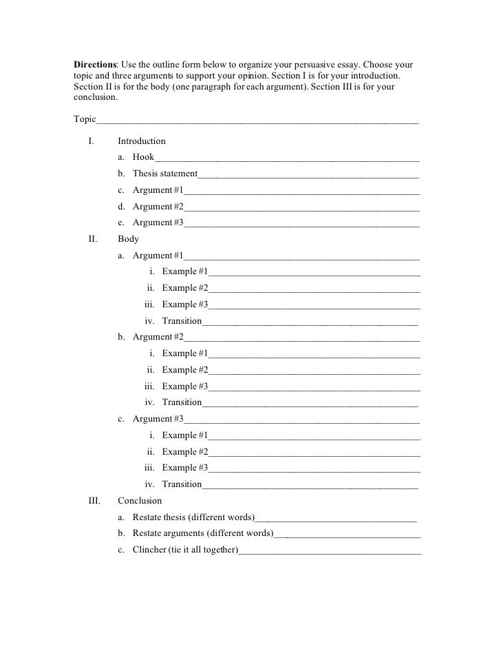 Persuasive essay framework