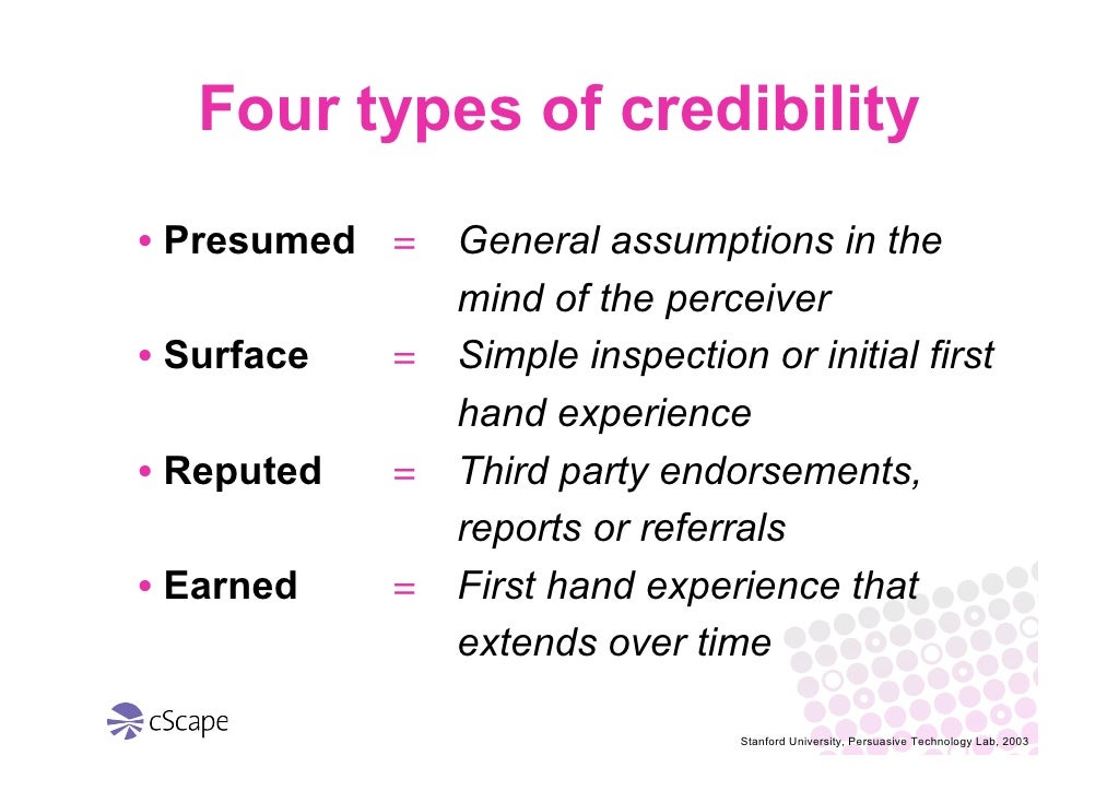 Four types of credibility
