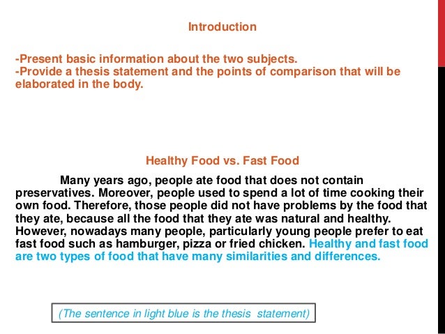 personal statements about food