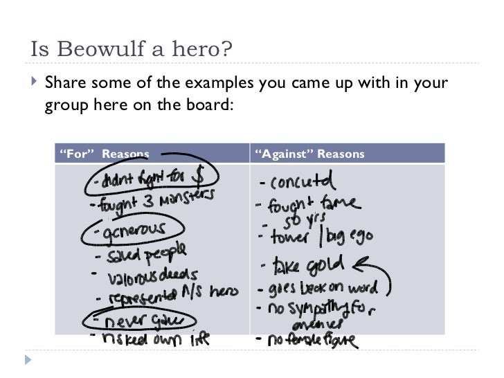Possible thesis statements for beowulf