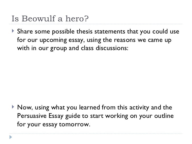 Possible thesis statements for beowulf