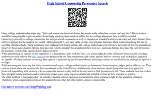 Persuasive Censorship Research Paper