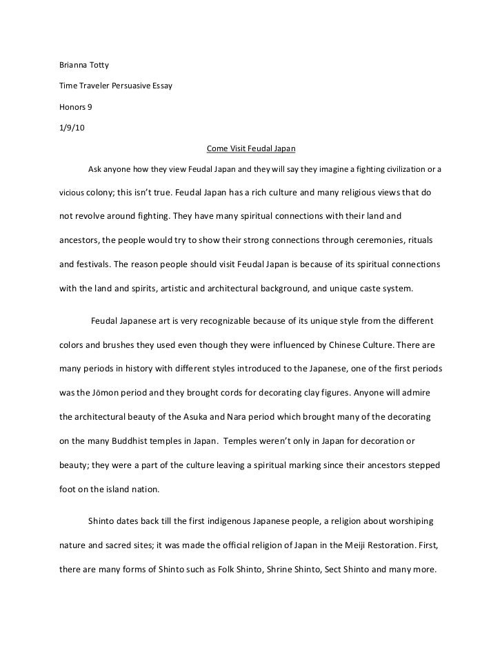 Persuasive Essay Japan Brianna Totty Br Time Traveler Persuasive Essaybr Honors Healthy Lifestyle Essay also History Of English Essay Help Sheet Literature Review
