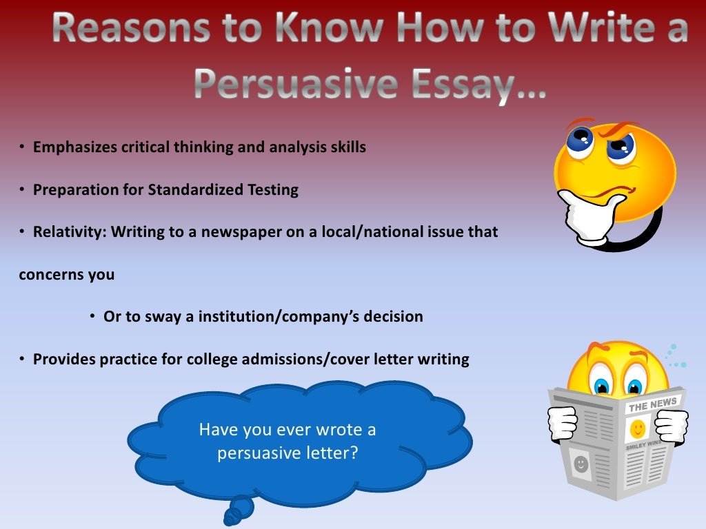 steps on writing persuasive essay