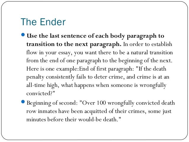 Order of paragraphs in essay - Do ?