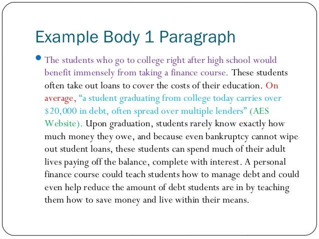 body for essay example