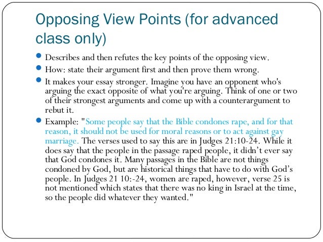Opposition essay structure picture