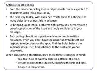 Anticipated Objection Example Persuasive message | PPTX