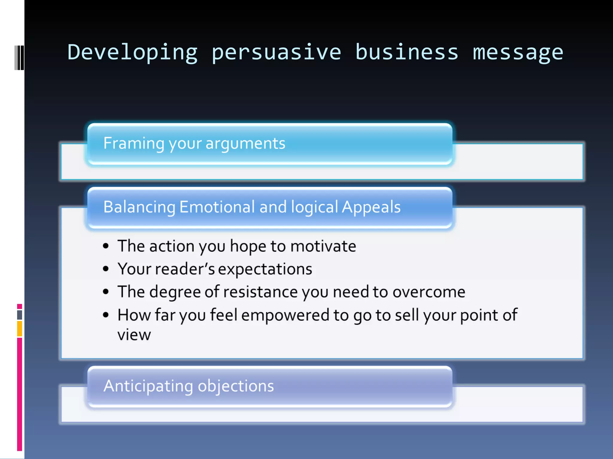 Developing persuasive business message 