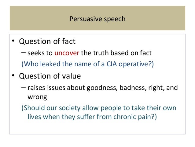 persuasive speech question of fact examples