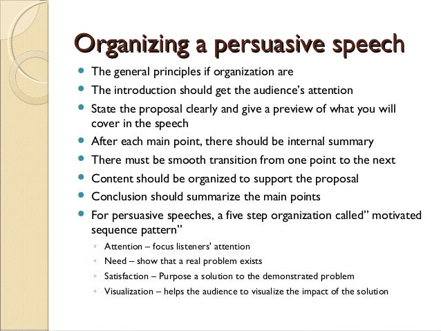 4 ways to organize a persuasive speech