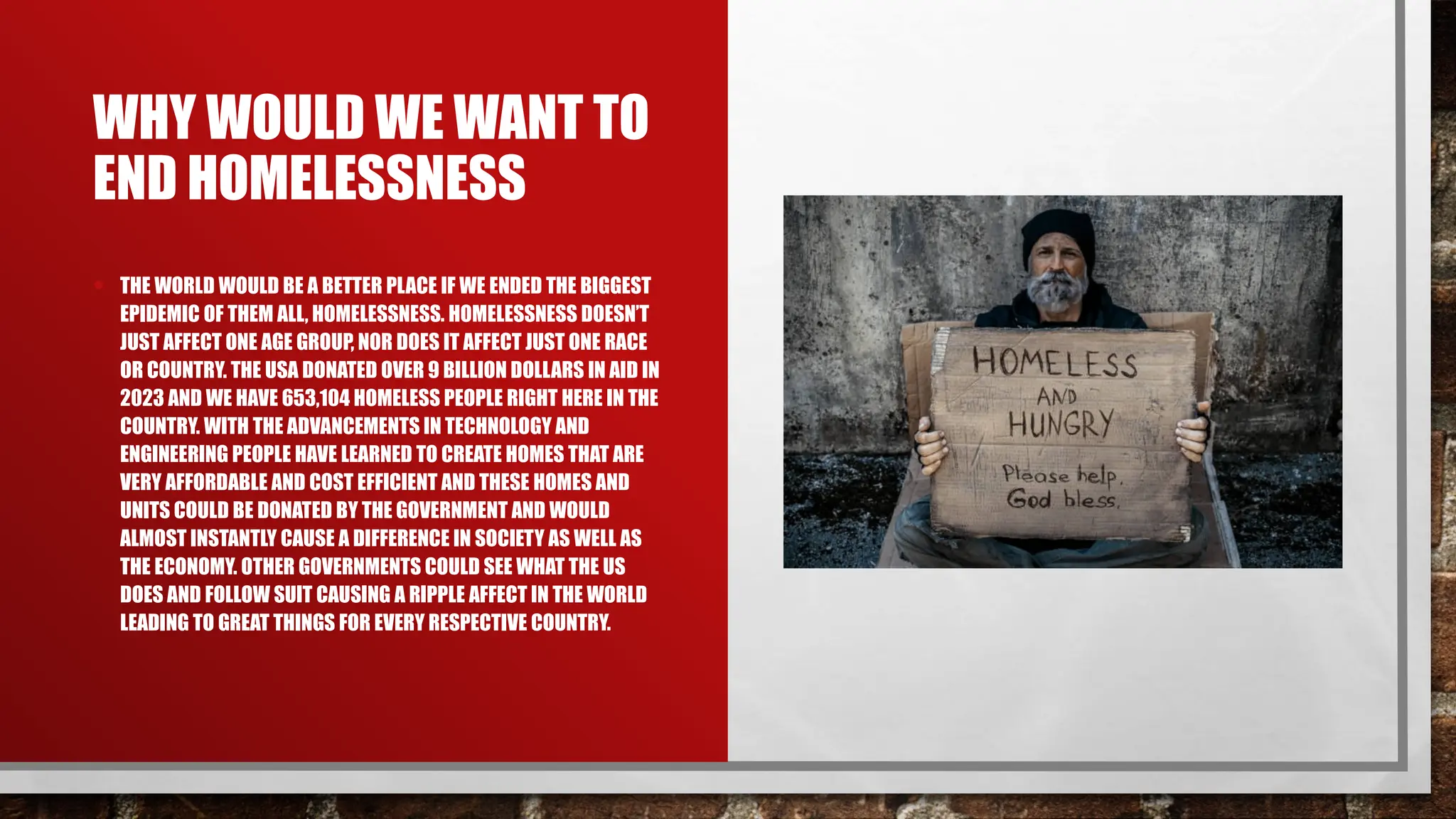 Persuasive Speech About Homelessness Homelessness persuasive speech powerpoint presentation | PPT