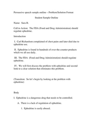 speech manuscript format example