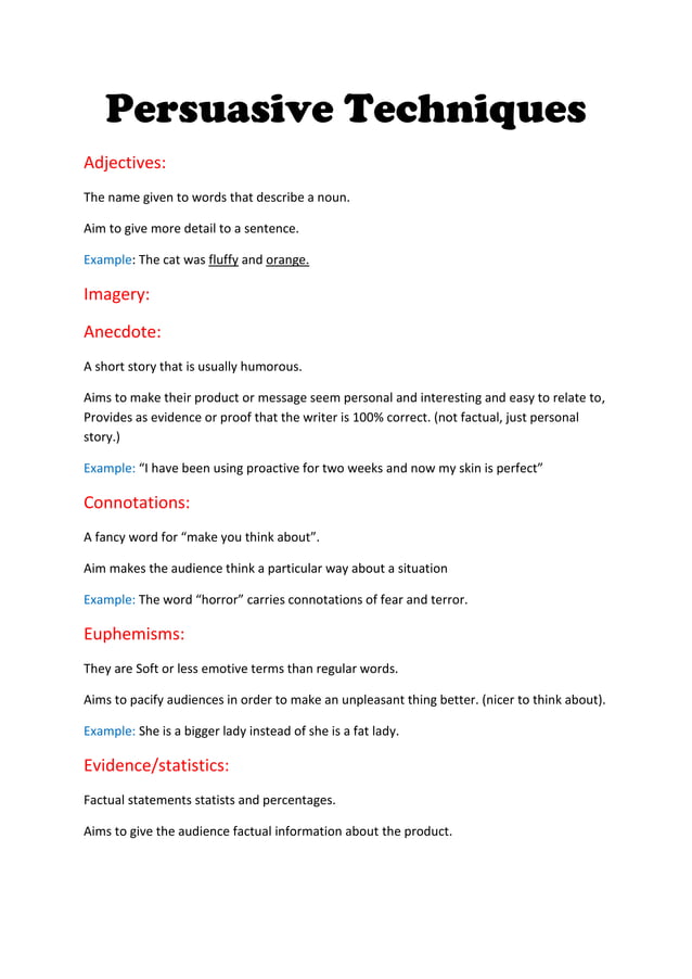 Persuasive techniques | PDF