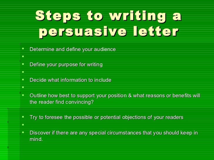 Steps for writing a persuasive essay