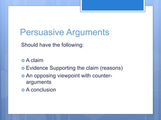 Persuasive writing 9th grade | PPTX