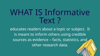 Text To Inform Mastering Informative Writing: Techniques, Structure, and Examples | PPTX