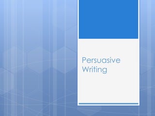 Persuasive
Writing
 