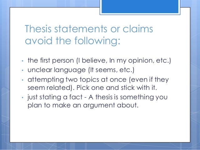Lesson plans for formulating thesis statement