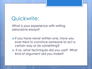 Persuasive Essay Powerpoint | PPTX