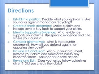 Persuasive Essay Powerpoint | PPTX