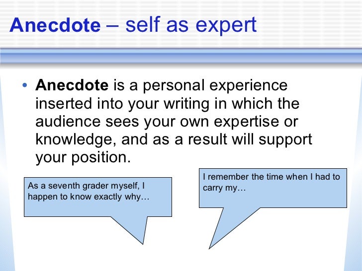 How to write an anecdote about yourself