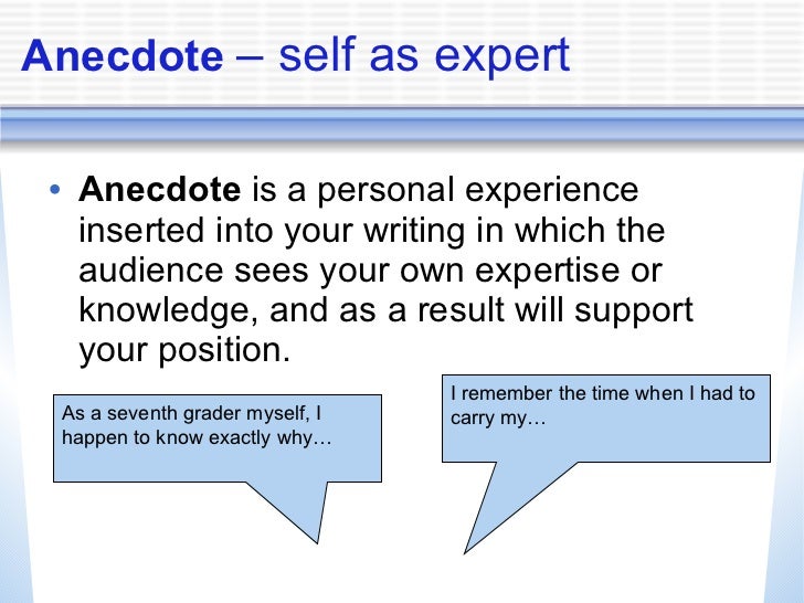 anecdotes example for essays