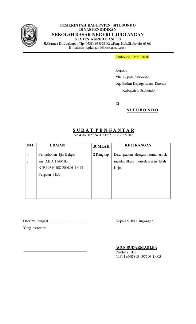 Persyaratan ijin belajar