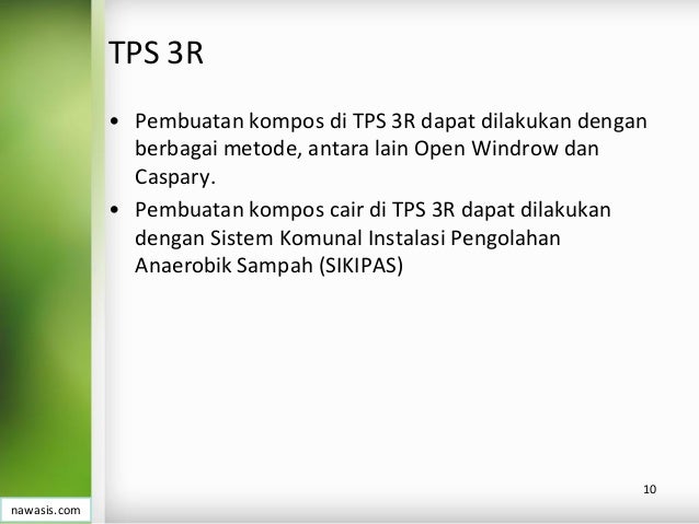 Persyaratan Teknis Penyediaan TPS dan TPS-3R