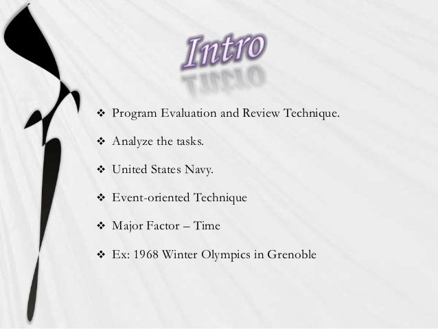 Program Evaluation And Review Technique PERT 