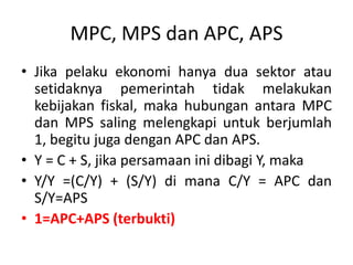(Pert. 2) teori konsumsi dan investasi | PPTX