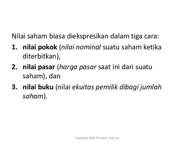 Opsi nilai nominal saham