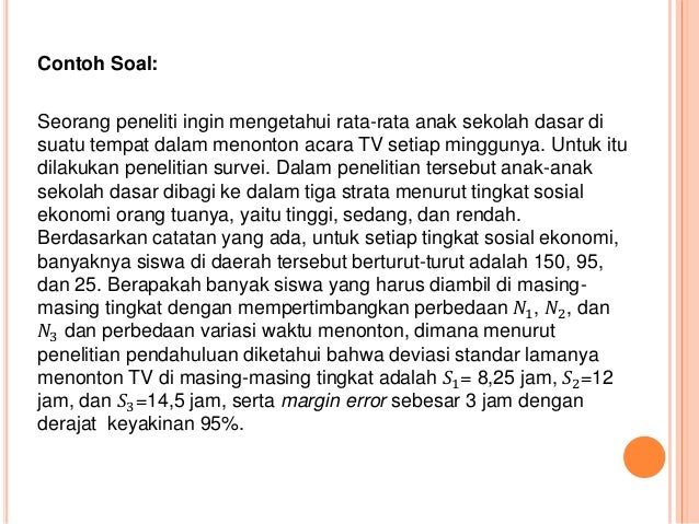 Contoh Soal Populasi Dan Sampel Dalam Penelitian Dapatkan Contoh