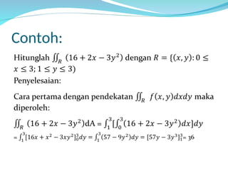 INTEGRAL RANGKAP DUA MENGENAI ARA PENGINTEGRALANNYA | PPT