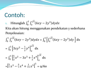INTEGRAL RANGKAP DUA MENGENAI ARA PENGINTEGRALANNYA | PPT