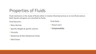 Comprehensive Overview of Fluid Properties in Fluid Mechanics | PDF